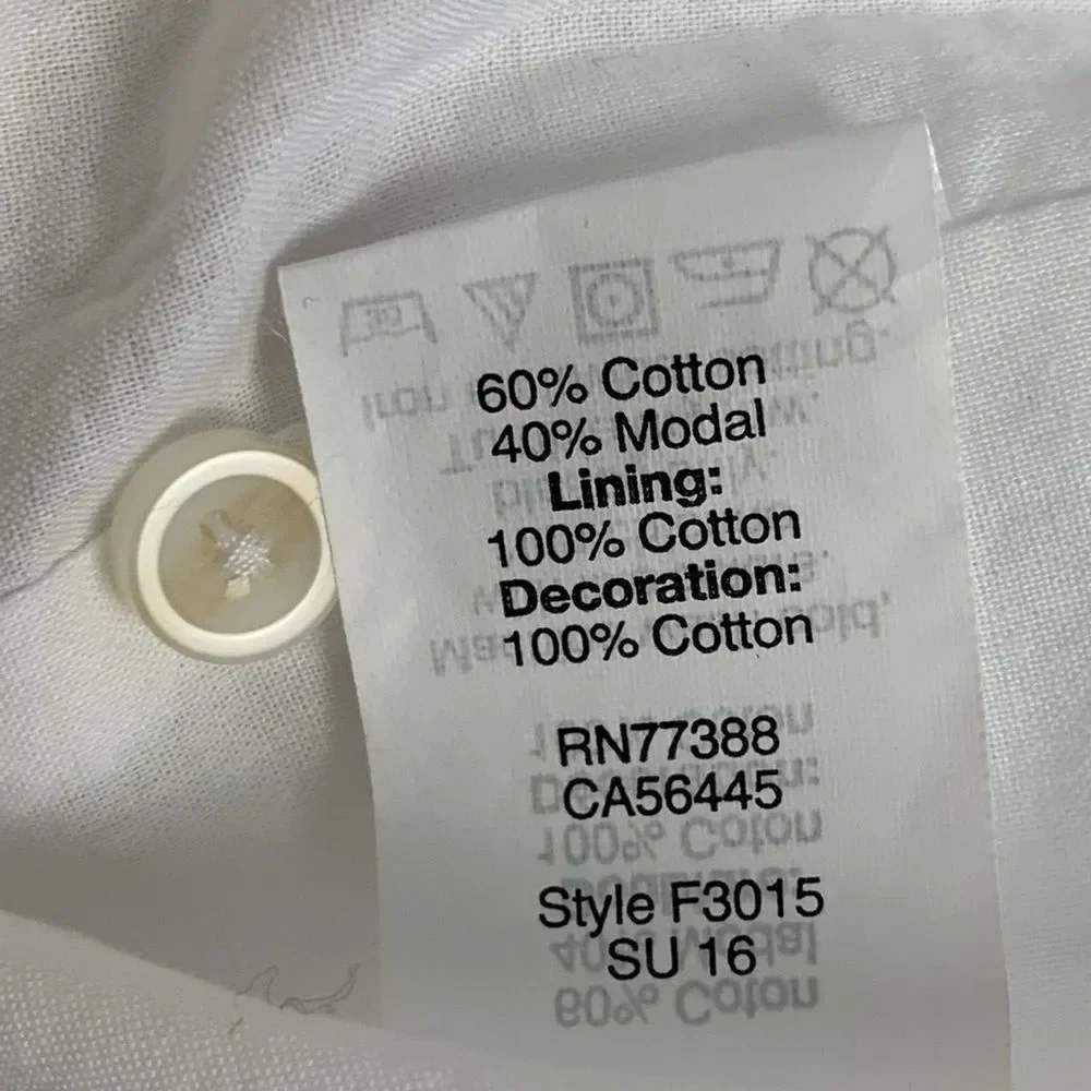 Madewell | white eyelet trim shift dress size 00 - Picture 4 of 5